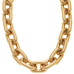Avril Statement Necklace in Worn Gold